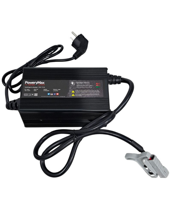 Cargador PoweryMax 24V 15.0A para TX24100