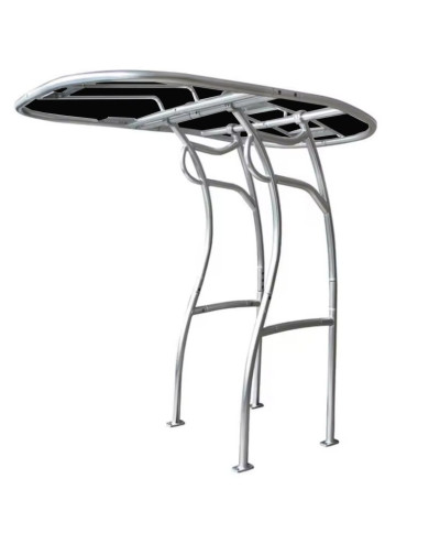 T-Top Universal Serie 600 de PoweryMax plata con tela negra para barcos y semirigidas