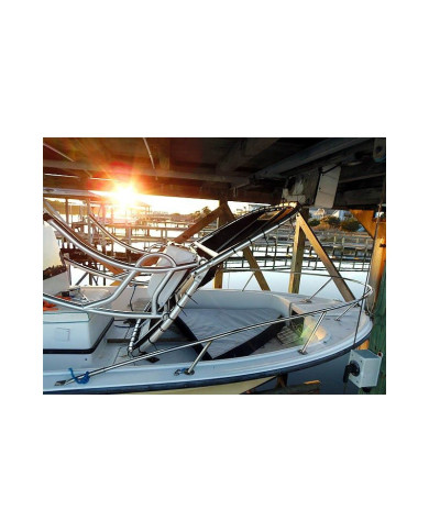 T-Top Universal Serie 600 de PoweryMax plata con tela negra para barcos y semirigidas