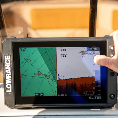 Lowrance Elite FS 12 con Transductor Airmar TM185M 1kW CHIRP