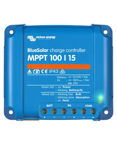 CONTROLADOR DE CARGA SOLAR VICTRON MPPT BLUE SOLAR 100/15 (12/24-15 A)