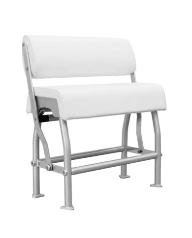 Asiento doble para barco de pesca en color plata con tejido blanco AS200SW de PoweryMax