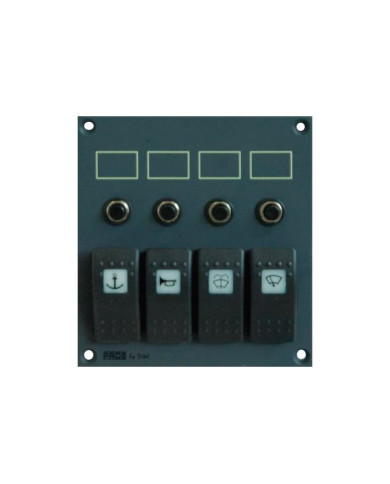MODULO PROS PARA 4 INT/PULS ESTANCOS + 4 FUSIB. REARM. ESTANCOS (CAPUCHON INCLU.)