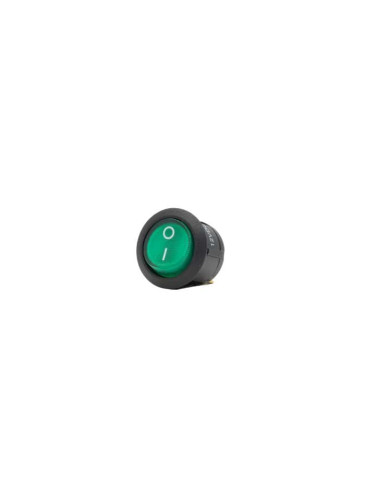 INTERRUPTOR ON-OFF PROS CIRCULAR ROCKER VERDE 12A 12V