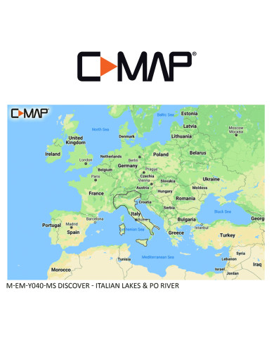 C-MAP DISCOVER M-EM-Y040-MS Italian Lakes & Po River