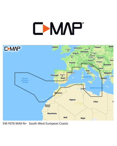 C-MAP REVEAL M-EM-Y076-MS South-West European Coasts