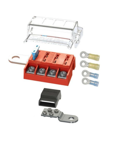 Kit caja de fusibles compacta 5024-BSS de Blue Sea Systems 4 circuitos montaje directo con negativo