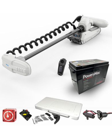 Pack Motor Eléctrico Lowrance RECON 72 GPS SW  con batería de litio PoweryMax 24V 100Ah."